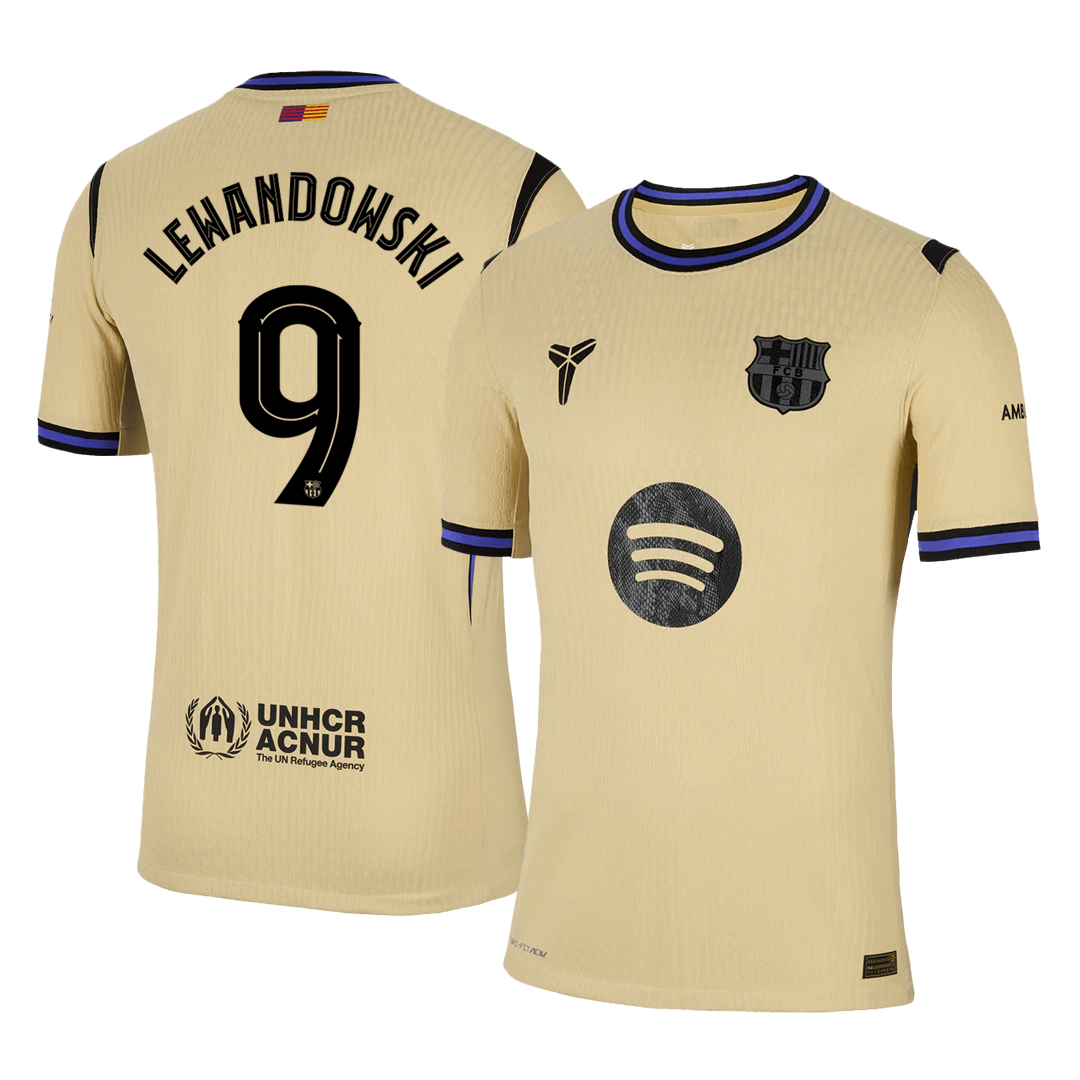 LEWANDOWSKI #9 Barcelona Uit Spelersversie Voetbalshirt 2025/26 - UCL - Slim Fit