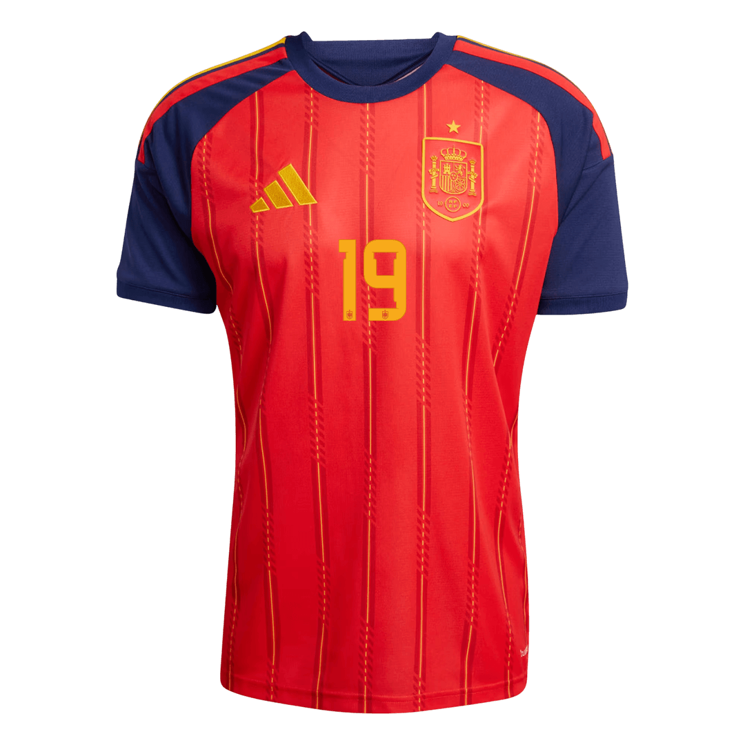 LAMINE YAMAL #19 Heren Spanje Thuis Voetbalshirt WK Voetbal 2026 [PREMIUM] - detail