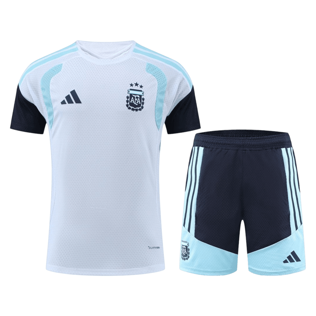 Argentinië Pre-Match Spelersversie Set WK Voetbal 2026 - Slim Fit - voorkant