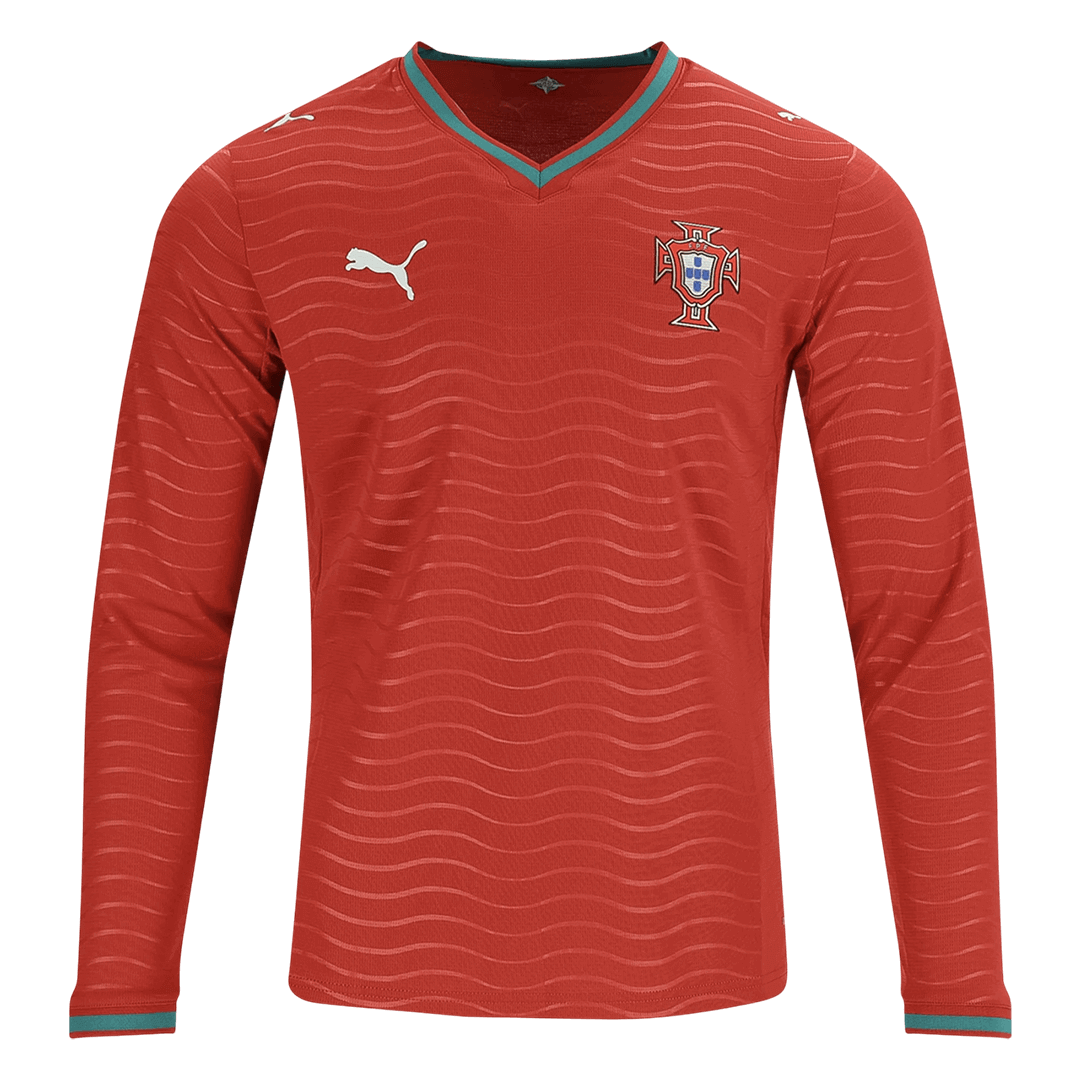Portugal Thuis Spelersversie Lange Mouwen Voetbalshirt 2026 - Slim Fit