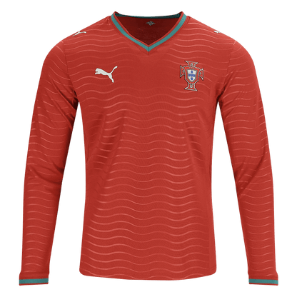 Portugal Thuis Spelersversie Lange Mouwen Voetbalshirt 2026 - Slim Fit