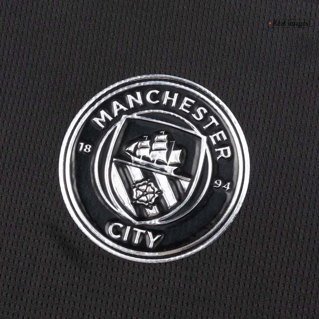 Heren Manchester City Uit Lange Mouwen Voetbalshirt 2025/26 - close-up