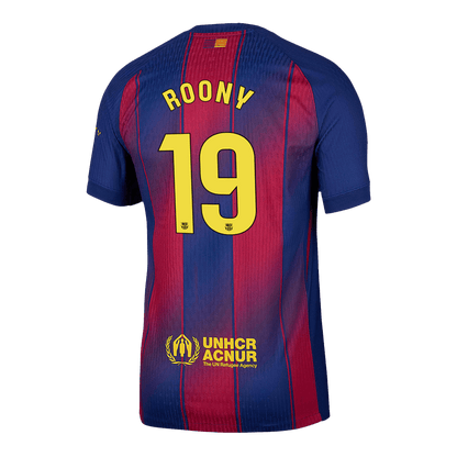 ROONY #19 Barcelona Thuis Spelersversie Voetbalshirt 2025/26 - Slim Fit - detail