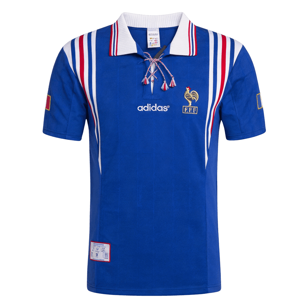 Retro Frankrijk Thuis Voetbalshirt 1996 - voorkant