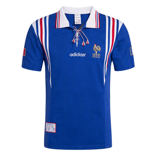 Retro Frankrijk Thuis Voetbalshirt 1996 - voorkant