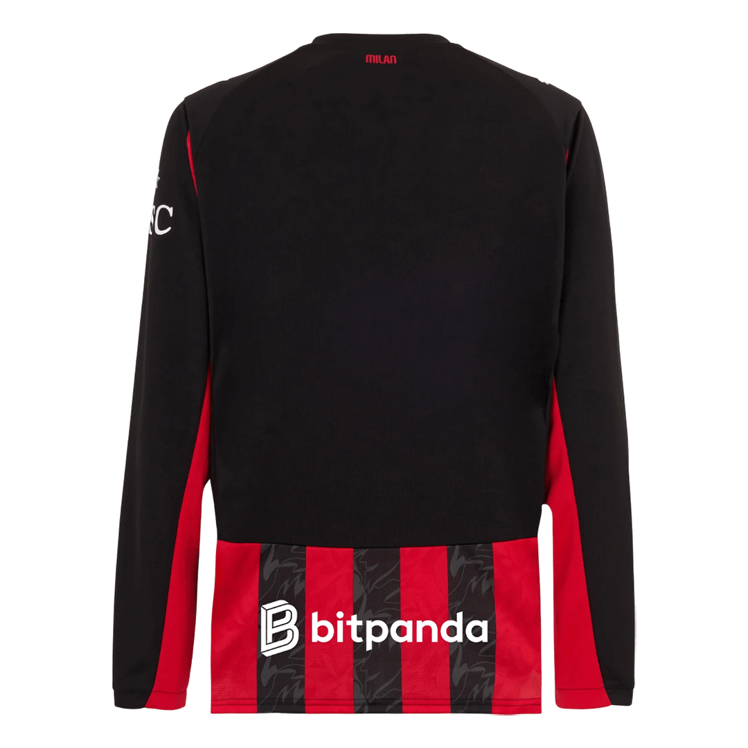 Heren AC Milan Thuis Lange Mouwen Voetbalshirt 2025/26 - detail