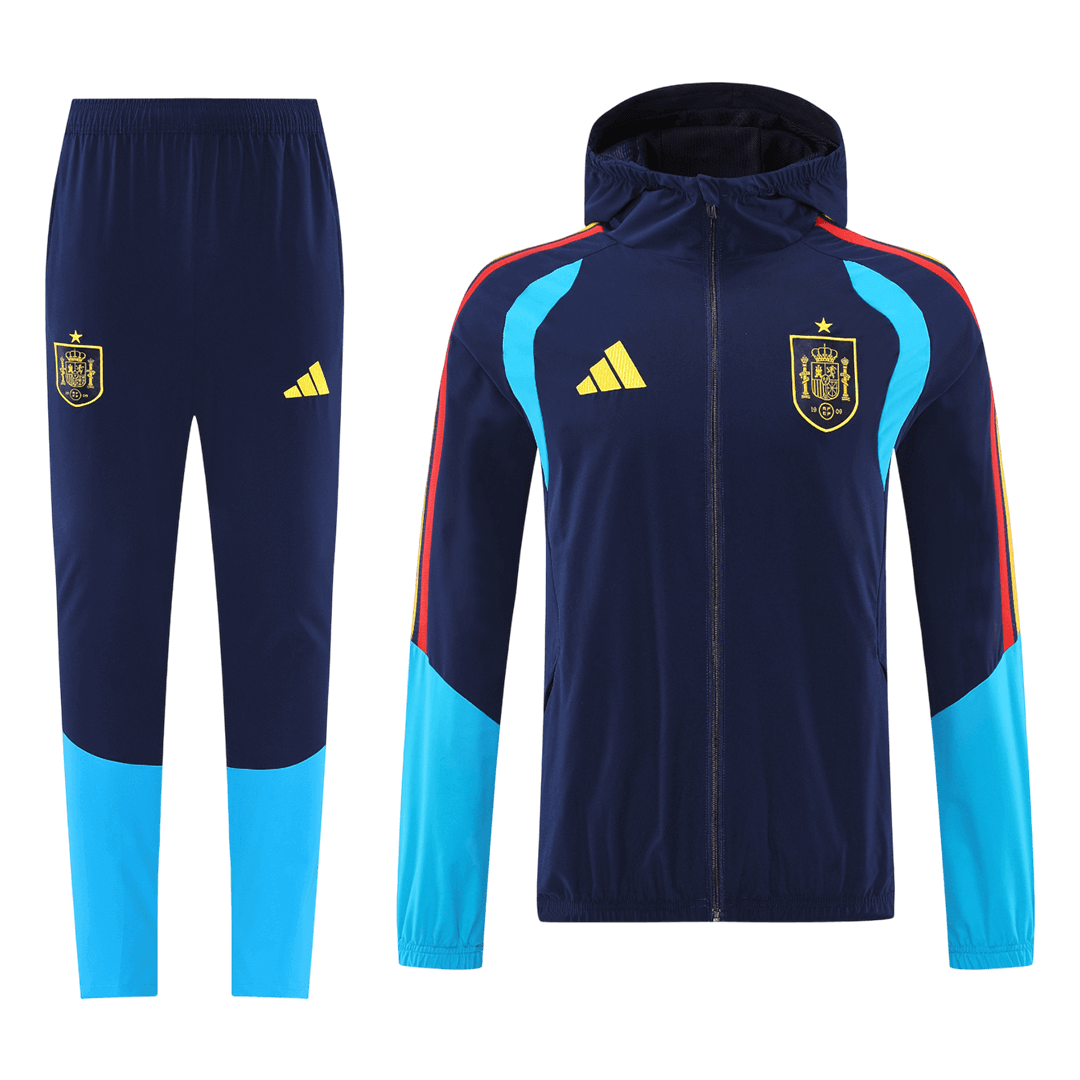 Spanje Trainingsjack Set(top+broek) 2026 Blue&Black football shirt