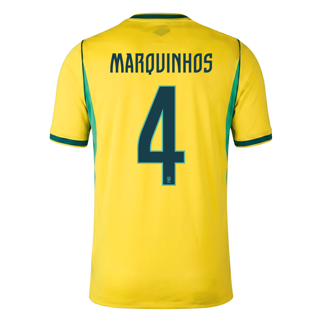 MARQUINHOS #4 Heren Brazilië thuisshirt WK Voetbal 2026