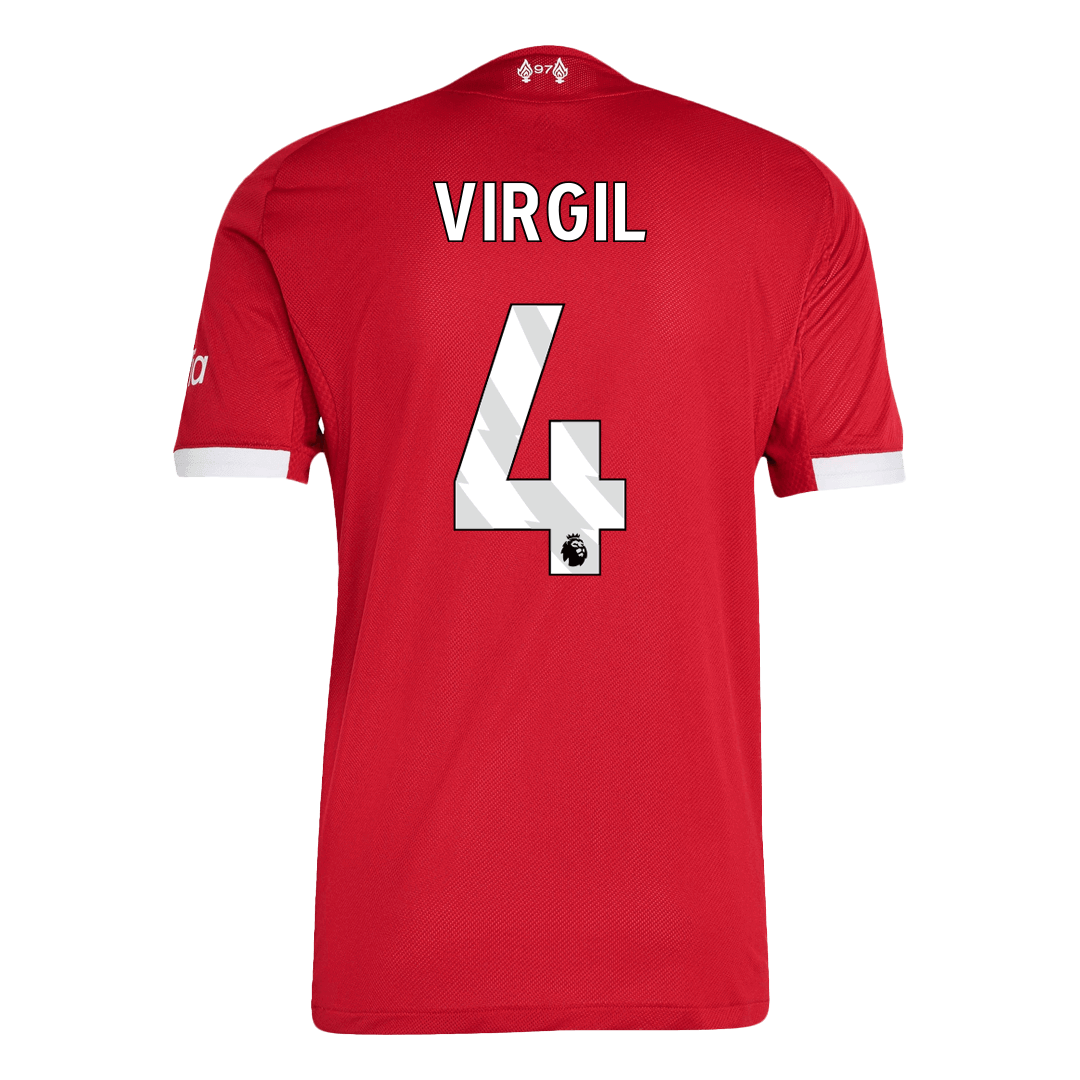 VIRGIL #4 Liverpool Thuis Spelersversie Voetbalshirt 2025/26 - Slim Fit - achterkant