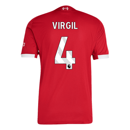 VIRGIL #4 Liverpool Thuis Spelersversie Voetbalshirt 2025/26 - Slim Fit - achterkant