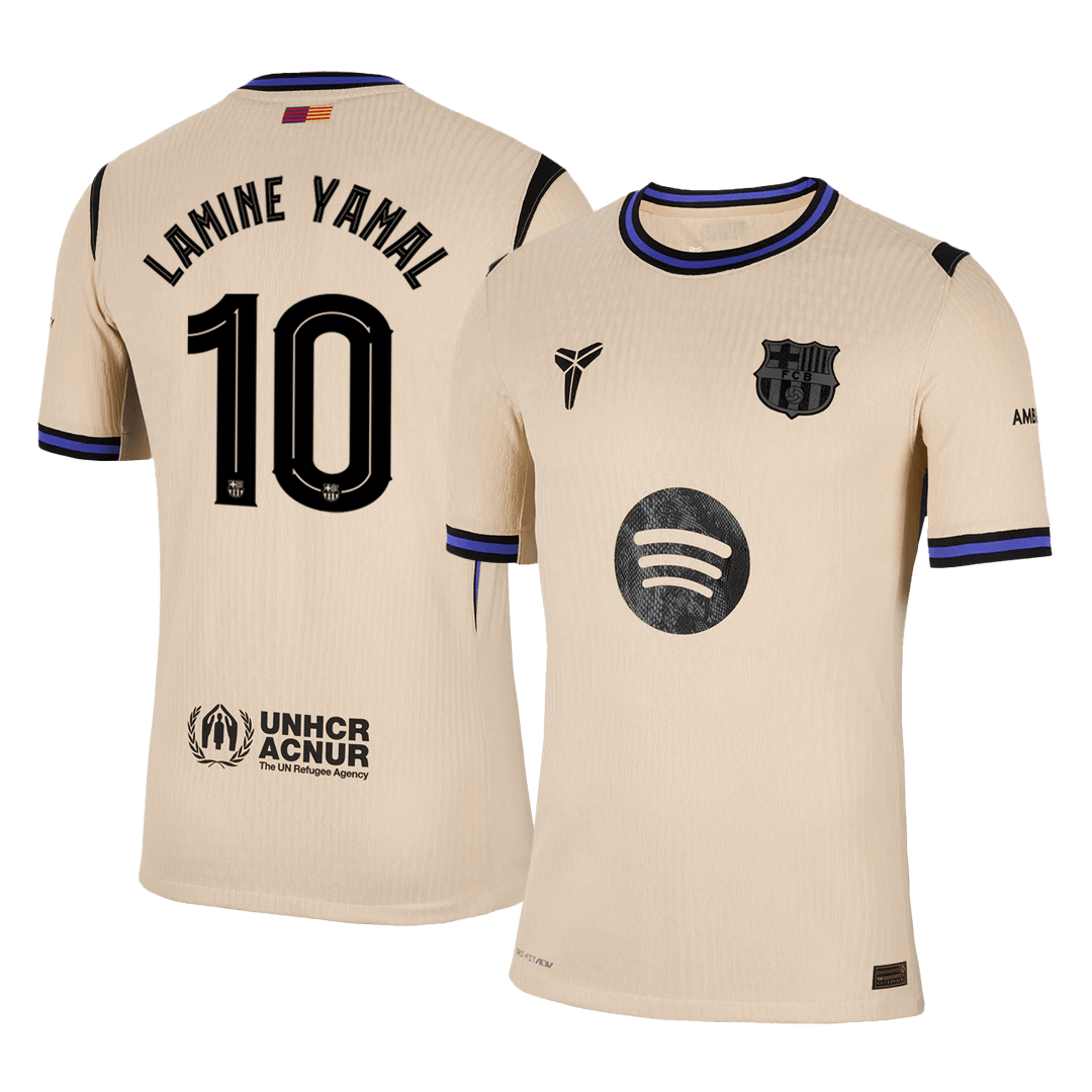 LAMINE YAMAL #10 Barcelona Uit Spelersversie Voetbalshirt 2025/26 - UCL - Slim Fit