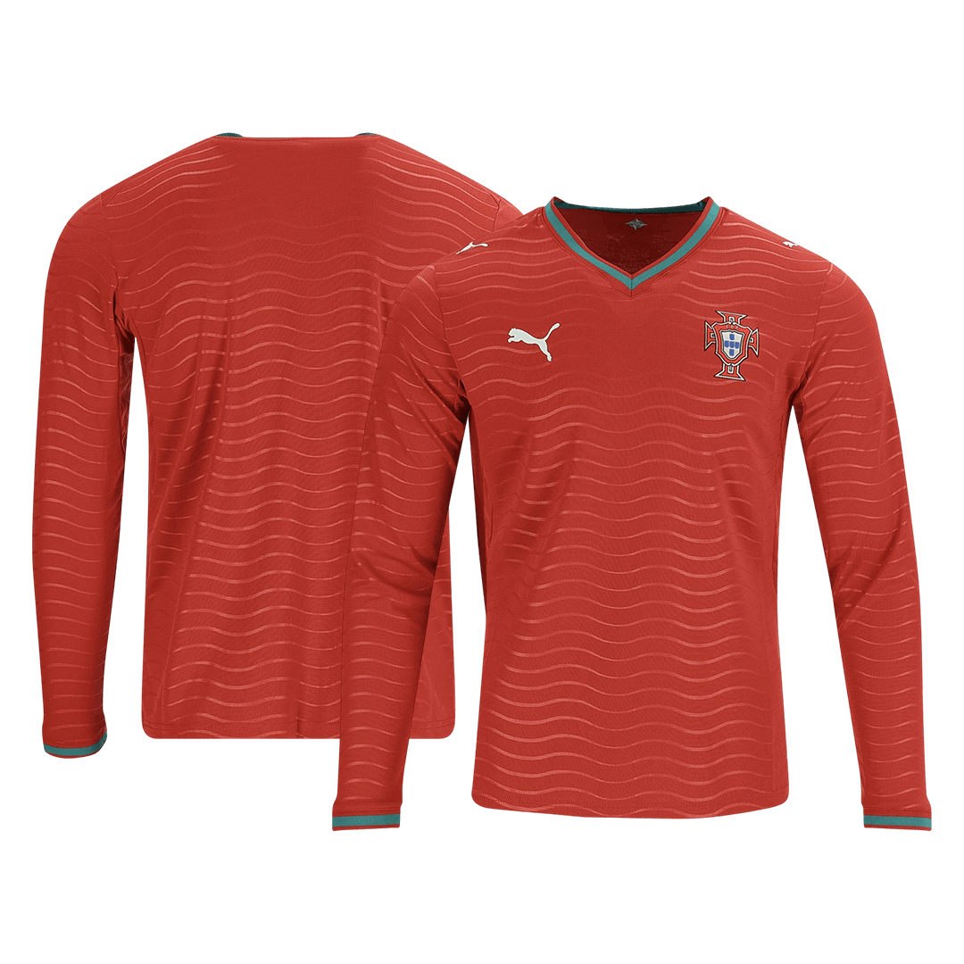 Portugal Thuis Spelersversie Lange Mouwen Voetbalshirt 2026 - Slim Fit - detail