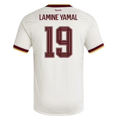 LAMINE YAMAL #19 Spanje Uit Spelersversie Voetbalshirt WK Voetbal 2026 - Slim Fit - achterkant