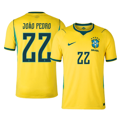 JOÃO PEDRO #22 Maillot de football domicile Brésil Hommes Coupe du Monde 2026