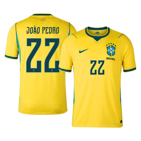 JOÃO PEDRO #22 Heren Brazilië thuisshirt WK Voetbal 2026