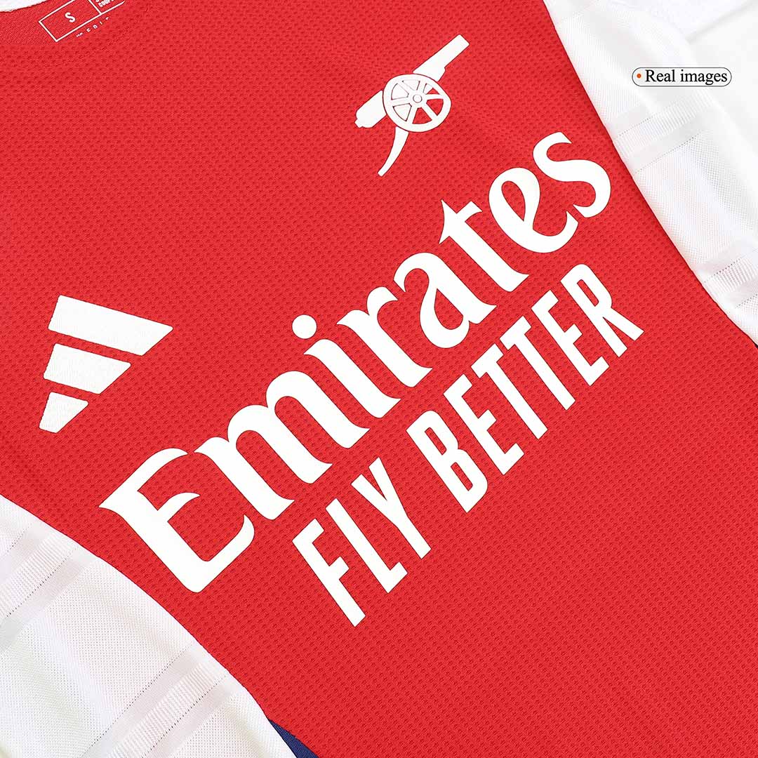 RICE #41 Arsenal Thuis Spelersversie Voetbalshirt 2024/25 - UCL - Slim Fit - close-up