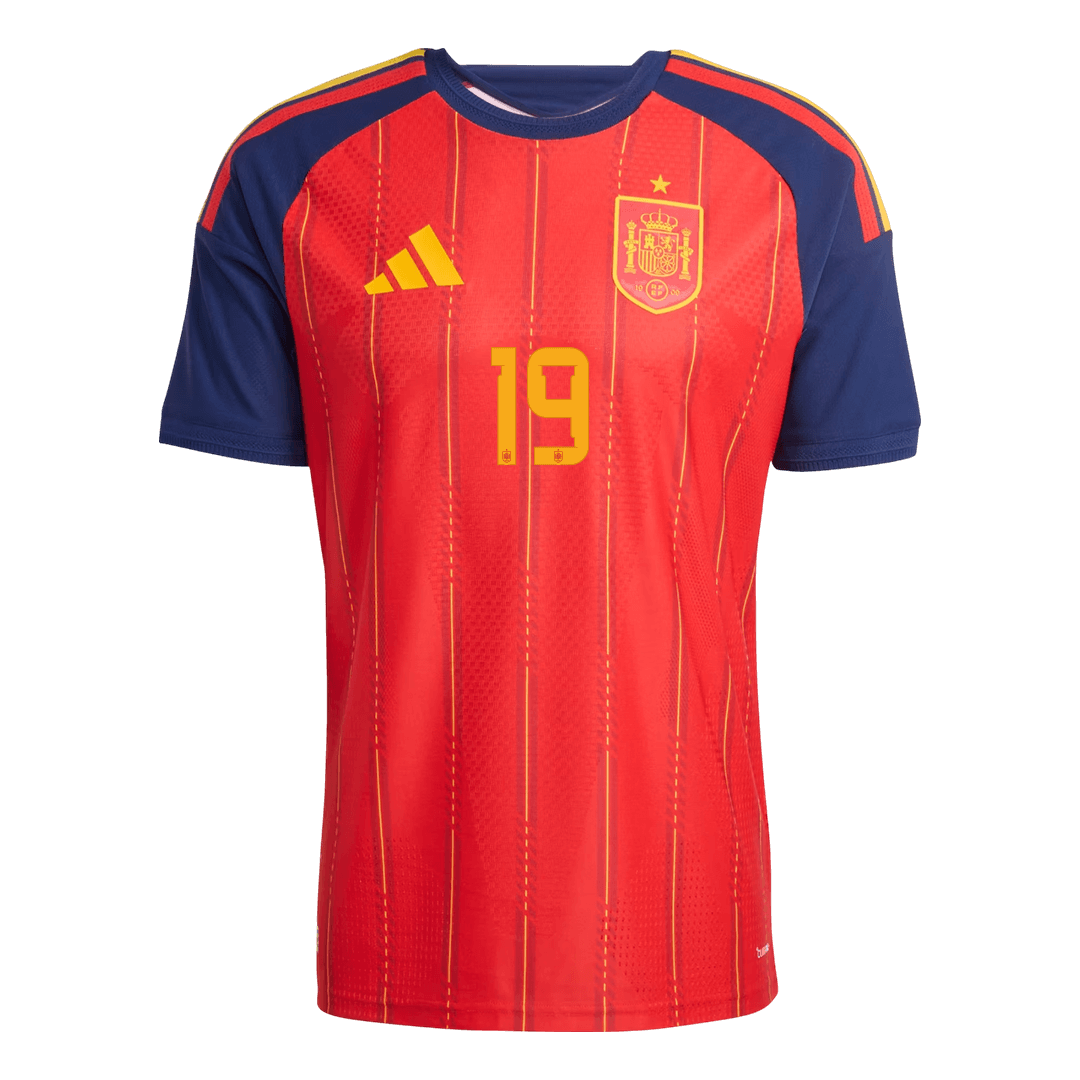 LAMINE YAMAL #19 Spanje Thuis Spelersversie Voetbalshirt WK Voetbal 2026 - Slim Fit - detail