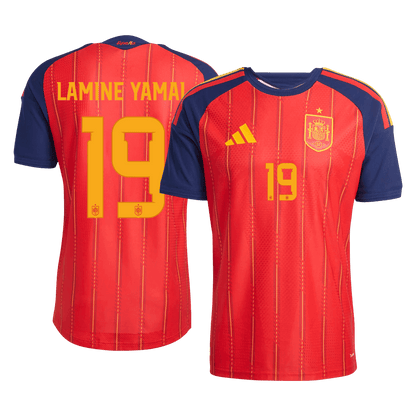 LAMINE YAMAL #19 Spanje Thuis Spelersversie Voetbalshirt WK Voetbal 2026 - Slim Fit - voorkant
