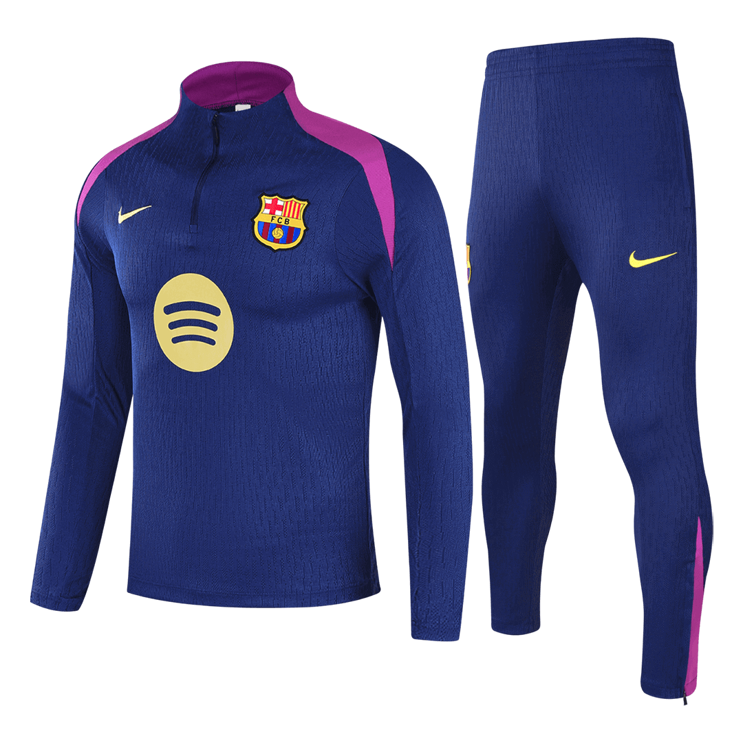 Barcelona Joggingpak met rit Set(top+broek) 2025/26 Navy football shirt