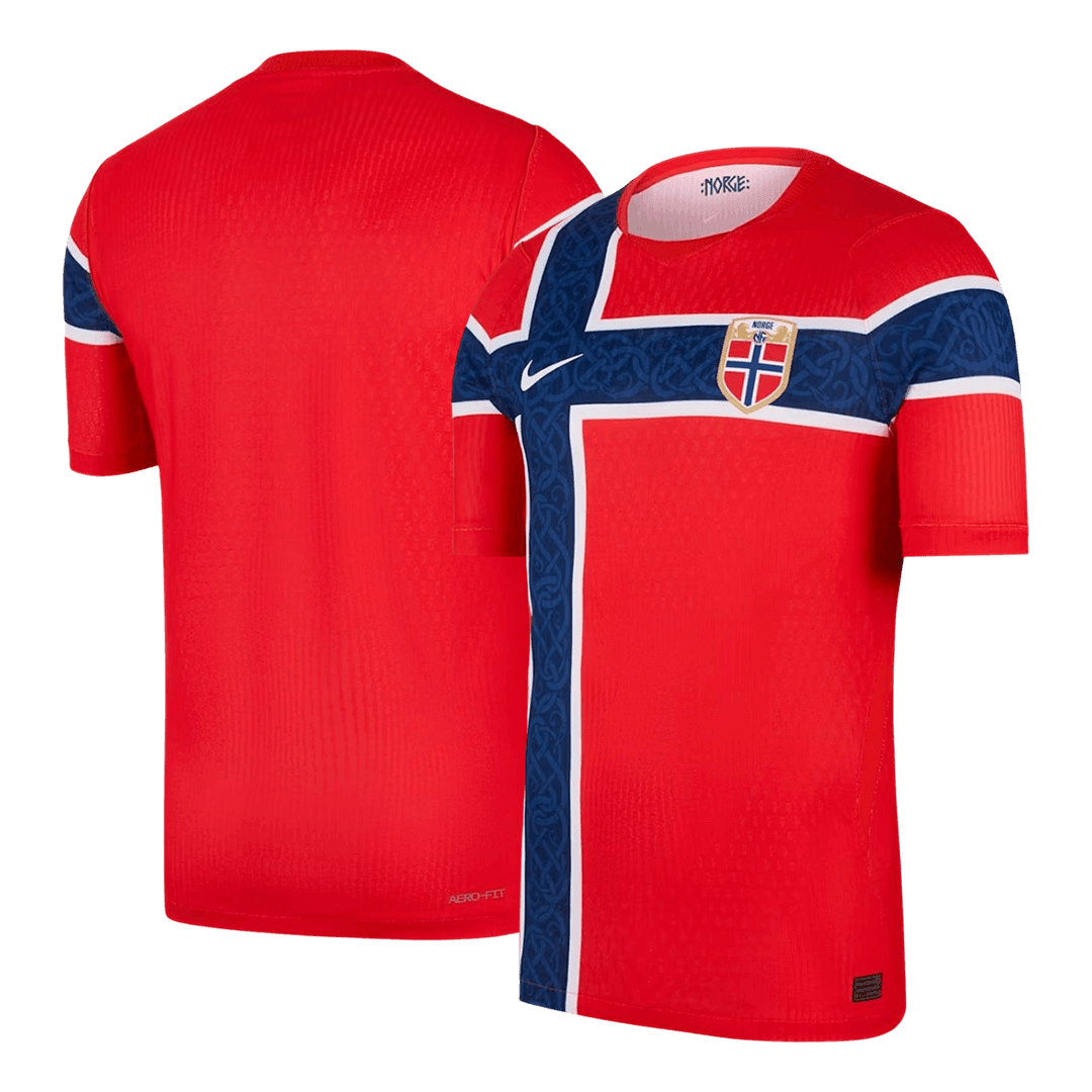 Noorwegen Thuis Spelersversie Voetbalshirt WK Voetbal 2026 - Slim Fit - achterkant