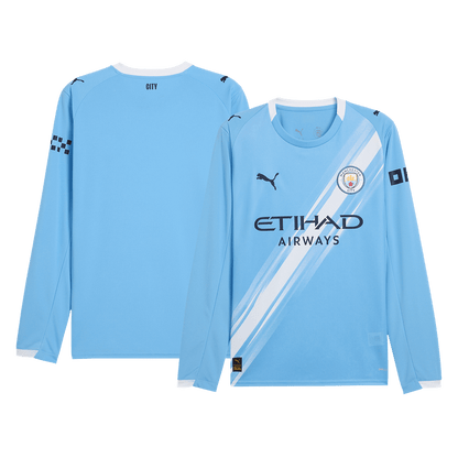 Heren Manchester City Thuis Lange Mouwen Voetbalshirt 2025/26 - zijkant