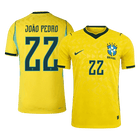 JOÃO PEDRO #22 Brésil Maillot de Foot Domicile Authentique Coupe du Monde 2026 - Coupe Slim