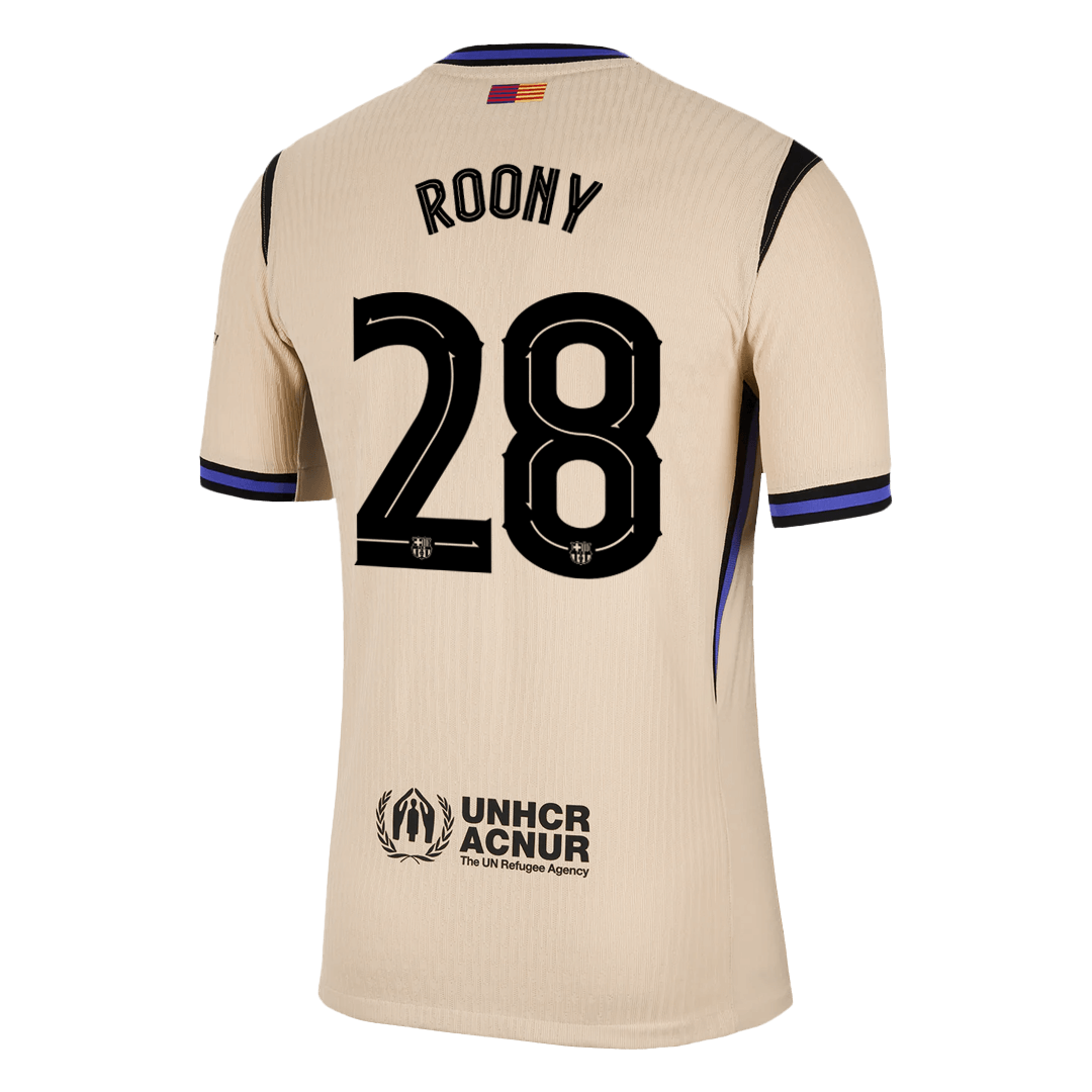 ROONY #28 Barcelona Uit Spelersversie Voetbalshirt 2025/26 - UCL - Slim Fit - detail