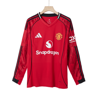 Heren Manchester United Thuis Lange Mouwen Voetbalshirt 2025/26 - zijkant