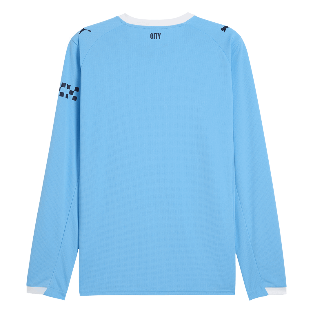 Heren Manchester City Thuis Lange Mouwen Voetbalshirt 2025/26 - close-up