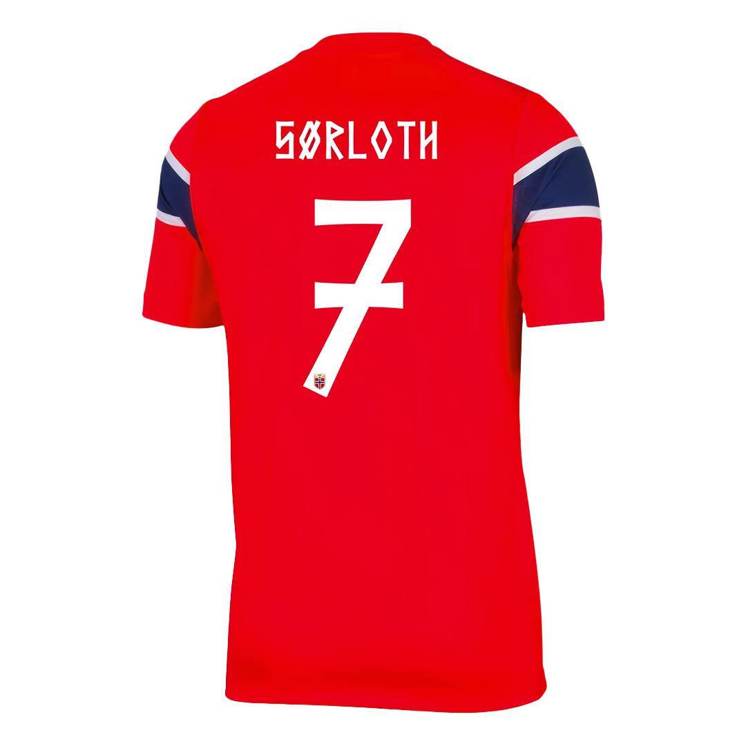 SØRLOTH #7 Heren Noorwegen Thuis Voetbalshirt WK Voetbal 2026 - voorkant