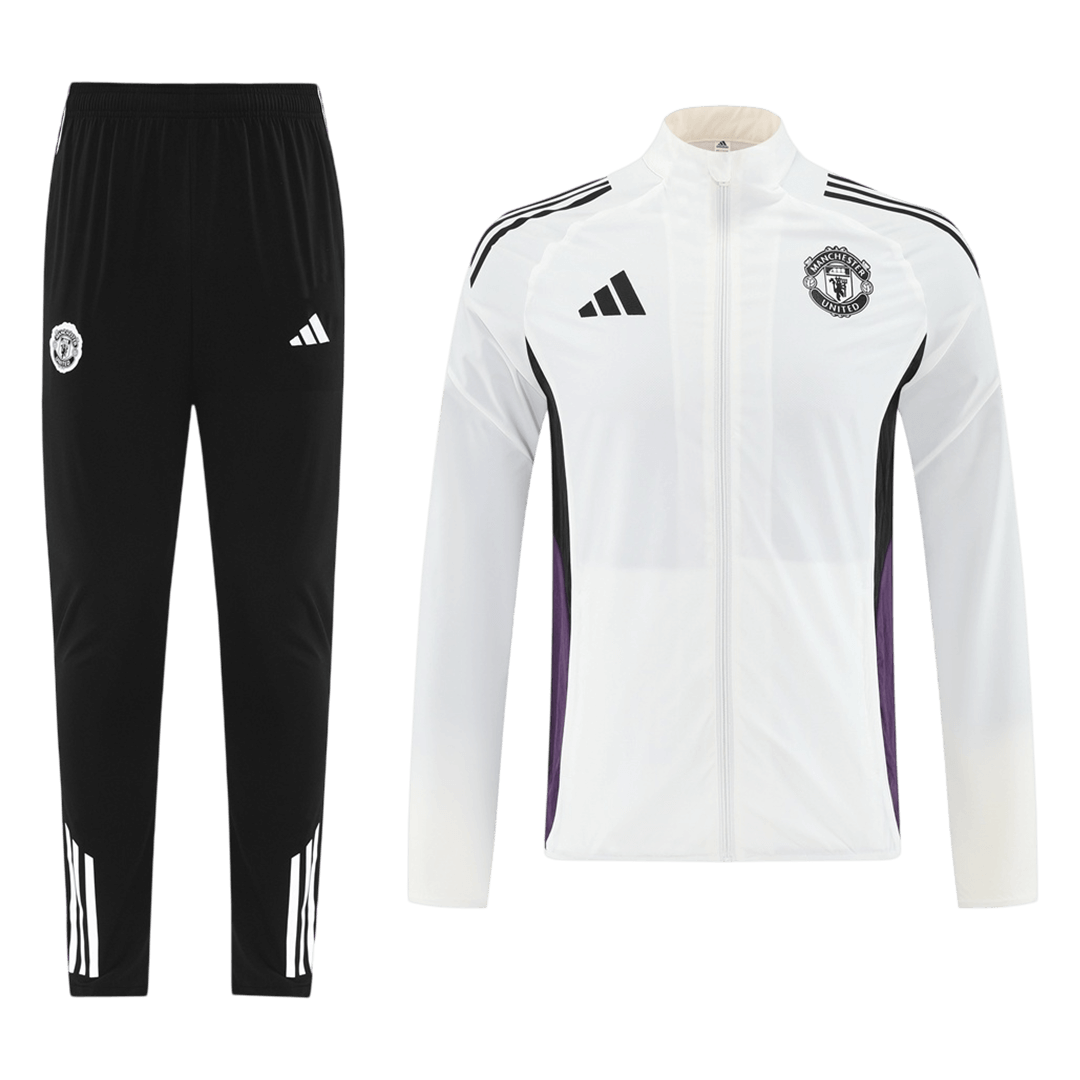 Manchester United Trainingsjack Set(top+broek) 2025/26 White football shirt