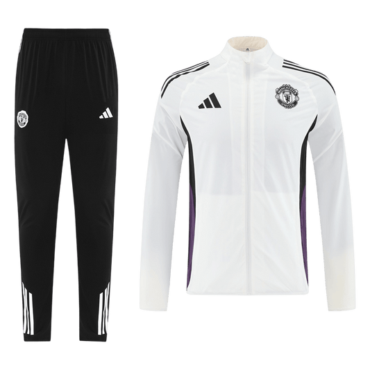 Manchester United Trainingsjack Set(top+broek) 2025/26 White football shirt