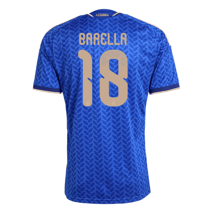 BARELLA #18 Heren Italië Thuis Voetbalshirt WK Voetbal 2026 - achterkant
