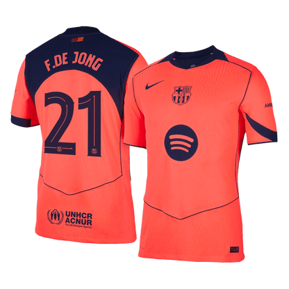 F.DE JONG #21 Barcelona Derde Spelersversie Voetbalshirt 2025/26 - UCL - Slim Fit