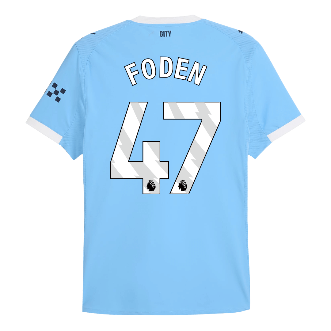 FODEN #47 Manchester City Thuis Spelersversie Voetbalshirt 2025/26 - Slim Fit - extra