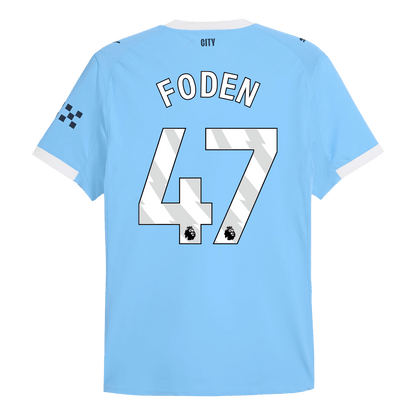 FODEN #47 Manchester City Thuis Spelersversie Voetbalshirt 2025/26 - Slim Fit - extra