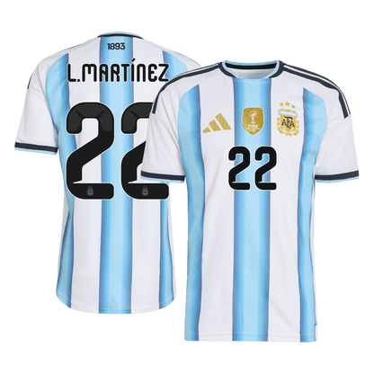 L.MARTÍNEZ #22 Argentinië Thuis Spelersversie Voetbalshirt WK Voetbal 2026 - Slim Fit - detail