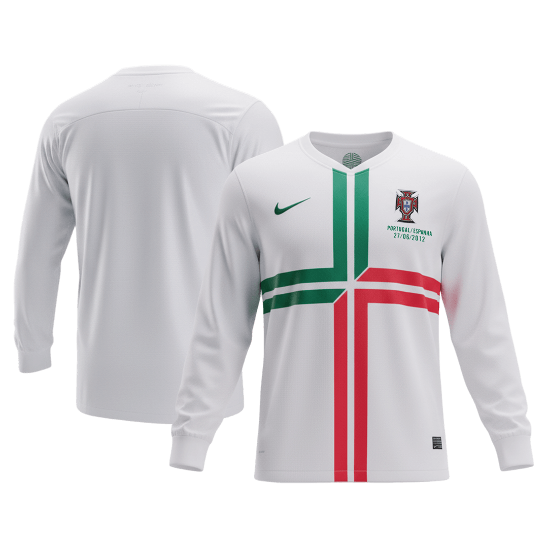 Retro Portugal Uit Lange Mouwen Voetbalshirt 2012 - detail