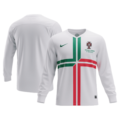Retro Portugal Uit Lange Mouwen Voetbalshirt 2012 - detail