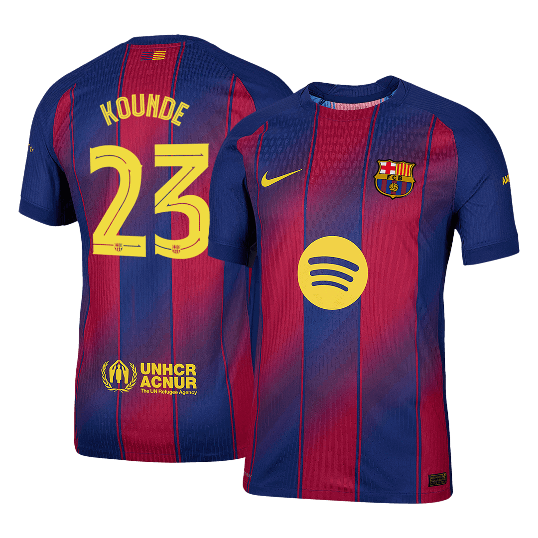 KOUNDE #23 Barcelona Thuis Spelersversie Voetbalshirt 2025/26 - UCL - Slim Fit