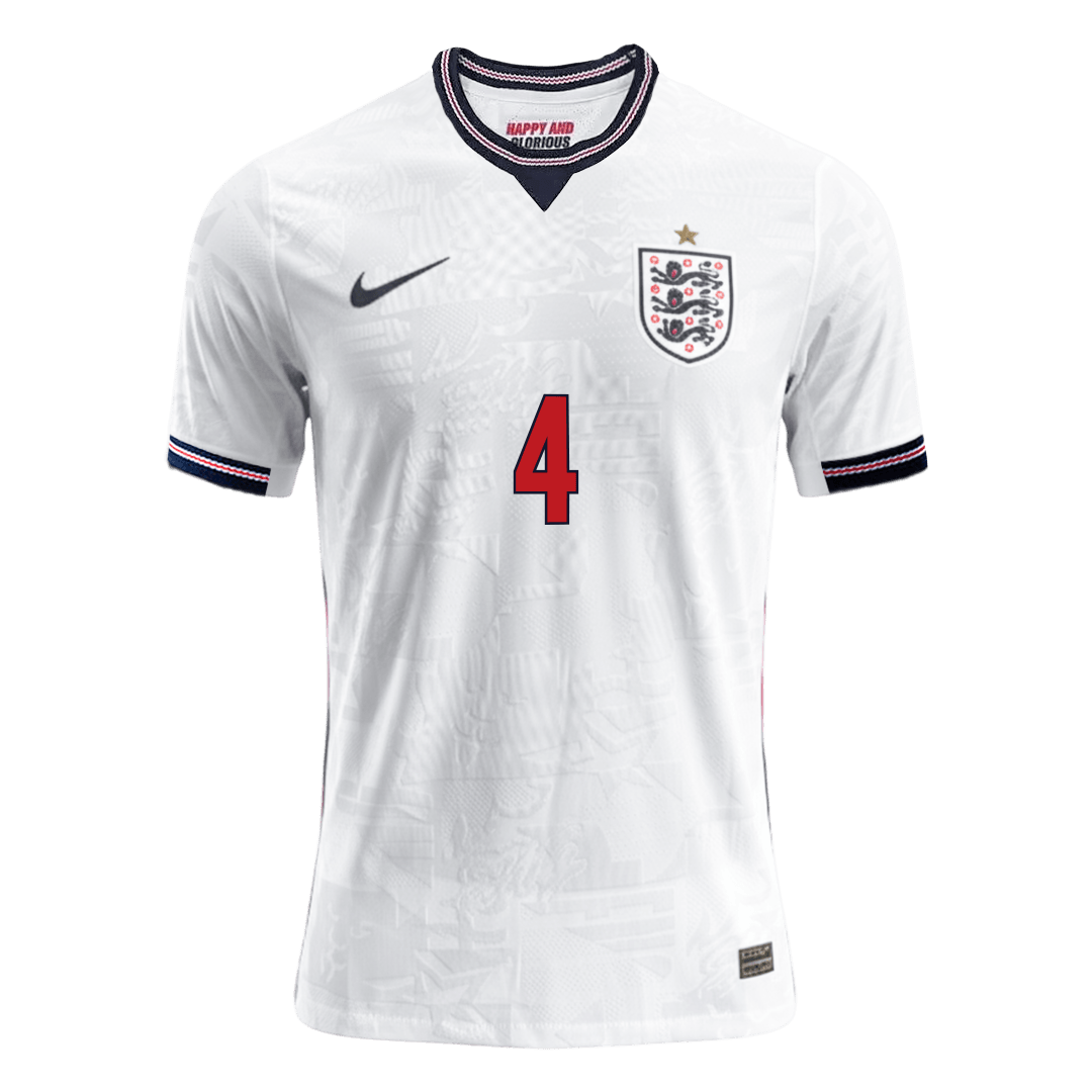 RICE #4 Engeland Thuis Spelersversie Voetbalshirt WK Voetbal 2026 - Slim Fit - extra