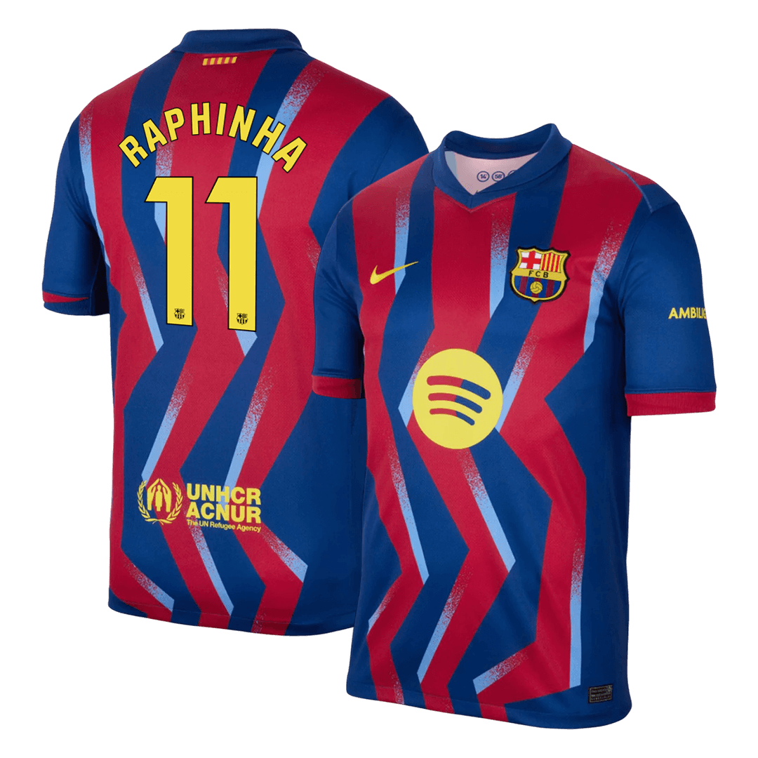 RAPHINHA #11 Heren Barcelona Vierde Uitshirt Voetbalshirt 2025/26
