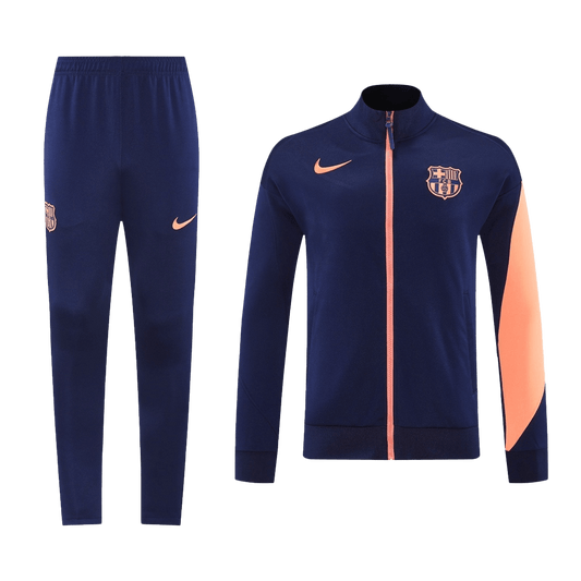 Barcelona Trainingsjack Set(Jas+Broek) 2025/26 Navy&Orange football shirt