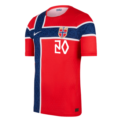 NUSA #20 Noorwegen Thuis Spelersversie Voetbalshirt WK Voetbal 2026 - Slim Fit - achterkant