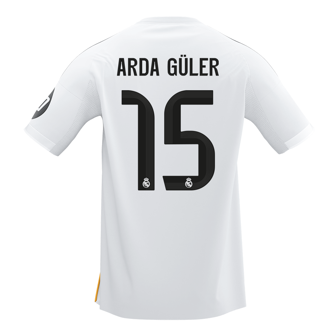 ARDA GÜLER #15 Heren Real Madrid Thuis Voetbalshirt 2025/26 - achterkant