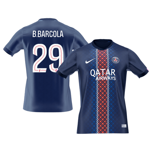 B.BARCOLA #29 Heren PSG Thuis Voetbalshirt 2025/26 [PREMIUM]