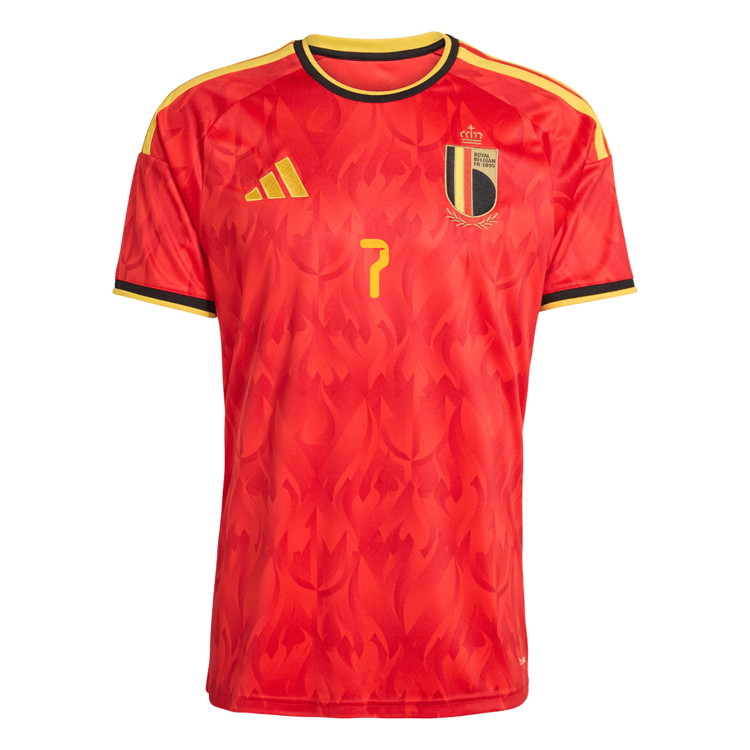 DE BRUYNE #7 Heren België Thuis Voetbalshirt WK Voetbal 2026 - achterkant