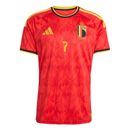 DE BRUYNE #7 Heren België Thuis Voetbalshirt WK Voetbal 2026 - achterkant