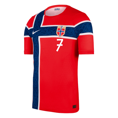 SØRLOTH #7 Noorwegen Thuis Spelersversie Voetbalshirt WK Voetbal 2026 - Slim Fit - achterkant