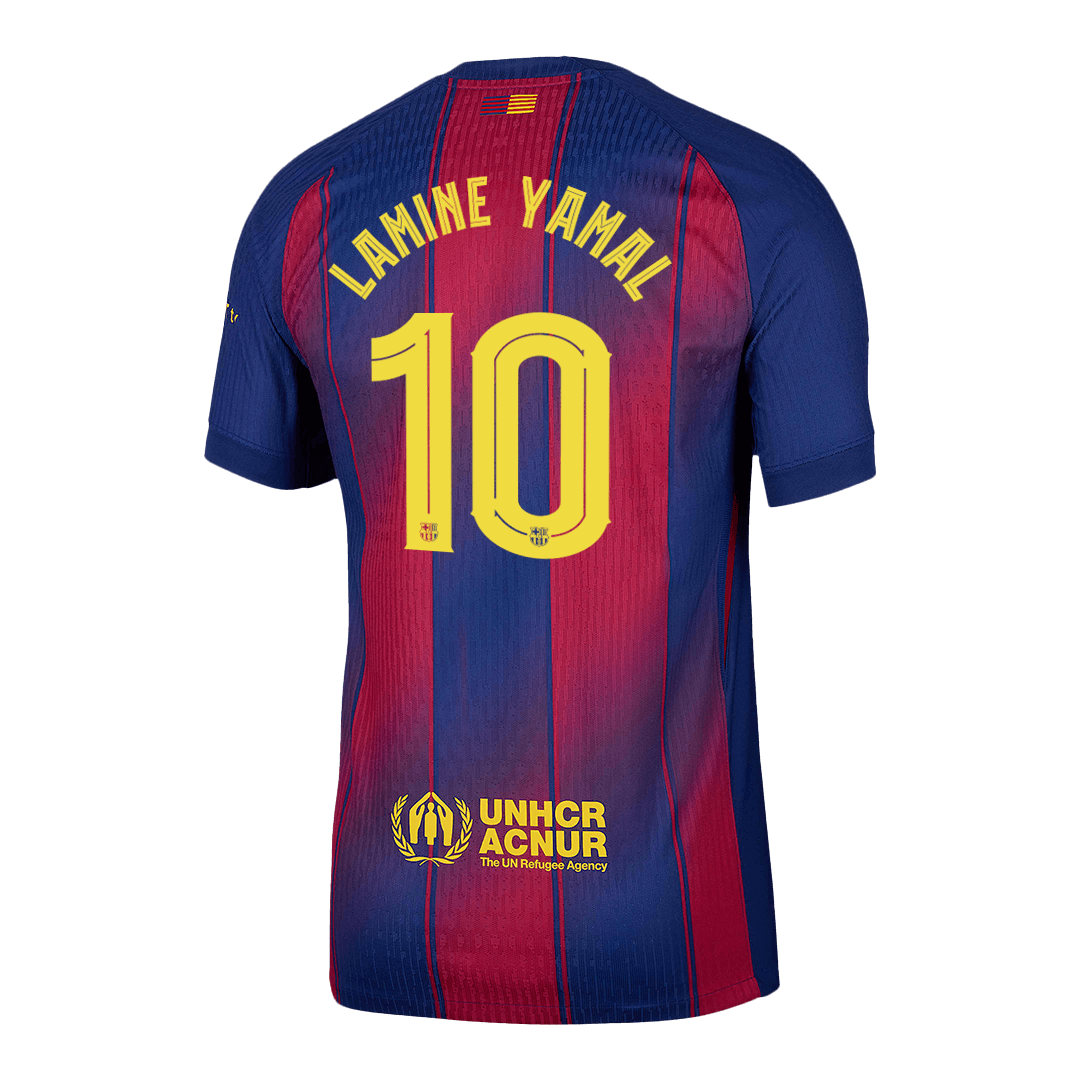 LAMINE YAMAL #10 Barcelona Thuis Spelersversie Voetbalshirt 2025/26 - UCL - Slim Fit - extra